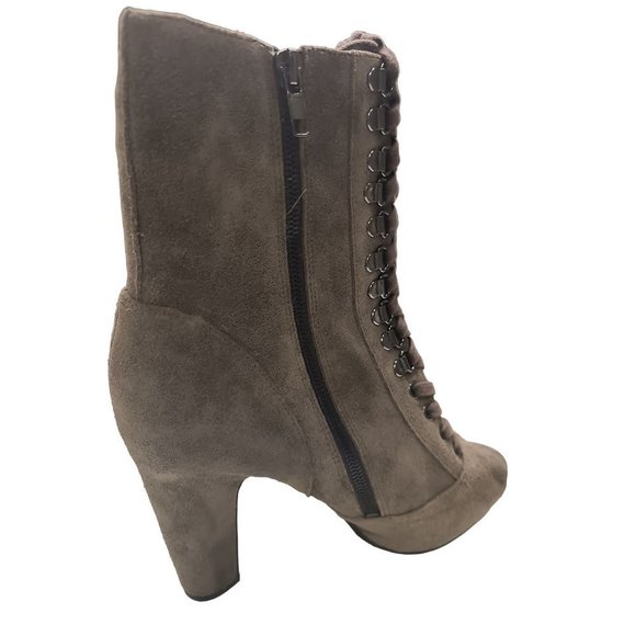 Sam Edelman “Belmont” Suede Ankle Boot Woman's Size 9 Ankle Lace Up Heel Zip New - Picture 7 of 16